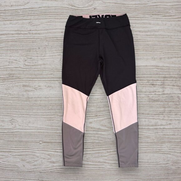 FLAG NOR FAIL Tri Leggings Blush Black Gray Full Length Mid Rise - Picture 1 of 2